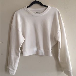 Reformation White Hunter Sweatshirt Cropped